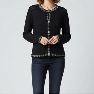 Missioni for Target Black & Cream Women’s Textured Knit Cardigan - Size Medium